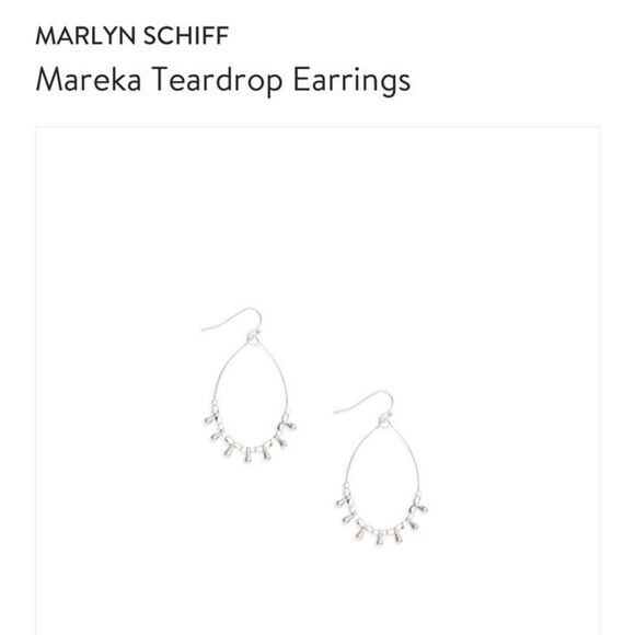 Marilyn Schiff Mareka Teardrop Silver Earrings - Picture 6 of 6